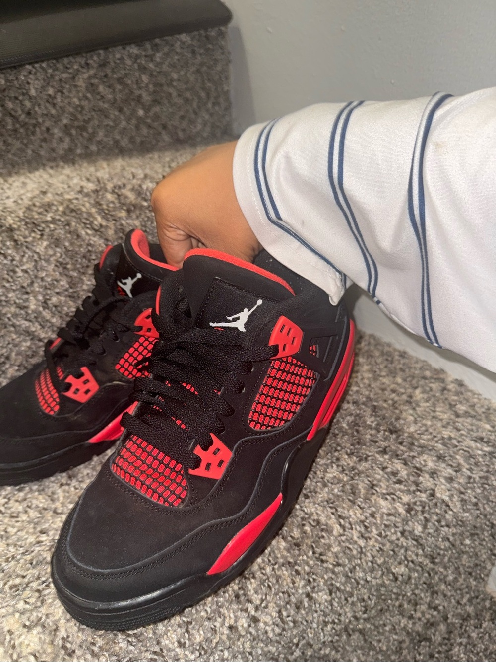 Jordan Kids' Retro 4 Sneakers - Black and Red